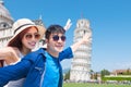 Couple travel in Italy happily Royalty Free Stock Photo