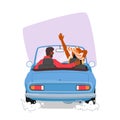 Couple Traveling By Car On Road Trip. Freedom, Adventure, And Excitement Of Exploring New Places Concept Royalty Free Stock Photo