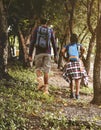 Couple trekking in a park