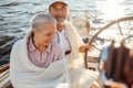 A couple of two mature people wrapped in plaid Royalty Free Stock Photo