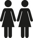 Couple of two women - lesbian couple icon Royalty Free Stock Photo