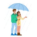 couple with umbrella vector Royalty Free Stock Photo