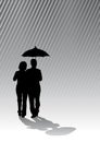 Couple under umbrella