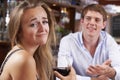 Couple On Unsuccessful Blind Date In Restaurant Royalty Free Stock Photo