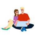 couple using computer vector Royalty Free Stock Photo