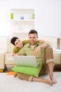 Couple using laptop Royalty Free Stock Photo