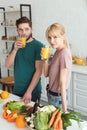 couple of vegans drinking fresh juice