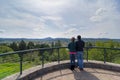 Couple at Viewing Deck on Skinner Butte Park Royalty Free Stock Photo