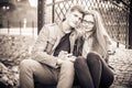 Couple in vintage park