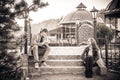 Couple in vintage park