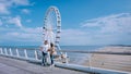 Couple visit The Ferris Wheel The Pier at Scheveningen, The Hague, The Netherlands Royalty Free Stock Photo
