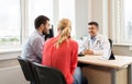 Couple visiting doctor at family planning clinic