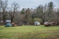 Pleasant hill, Tennessee USA - December 10, 2022 Variety of Volkswagens junked in a field