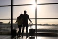 Couple waiting for flight in airport Royalty Free Stock Photo