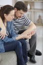 couple waiting for result home pregnancy test Royalty Free Stock Photo