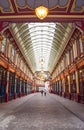 Leadenhall Market, City of London, with closed shops. Royalty Free Stock Photo