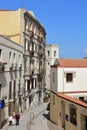 Historic Street, Quartiere Villanova, Cagliari, Sardinia, Italy