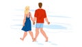 couple walking on beach vector Royalty Free Stock Photo