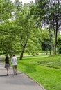 Couple walking in Central Park in New York City Royalty Free Stock Photo