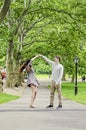 Couple having fun in Central Park in New York City Royalty Free Stock Photo