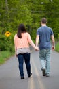 Couple Walking Down the Road Together Royalty Free Stock Photo