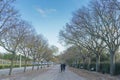 Couple walking in the eduardo seventh park in Lisbon. Portugal.