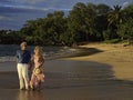 Couple walking on a maui beach