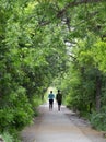 Couple on walking path in the park