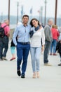 couple walking on pier Royalty Free Stock Photo