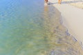 Couple walking on Secluded beach in Aruba, Caribbean Blue sea, Duth Antilles Royalty Free Stock Photo