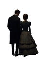 couple walking side by side. Renaissance, Elizabethan, Jacobean, Baroque, Georgian, Regency, Victorian, Edwardian, Belle Ãpoque