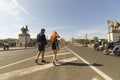 Couple walking on streets of Paris Royalty Free Stock Photo