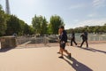 Couple walking on streets of Paris Royalty Free Stock Photo