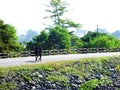 Couple walking together outdoor in the countryside Royalty Free Stock Photo