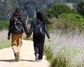 Couple Walking A Trail Royalty Free Stock Photo