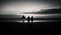 A couple walks hand in hand on the tranquil beach generated by AI Royalty Free Stock Photo