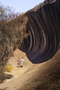 Couple wandering in Wave Rock