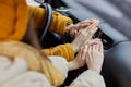 Couple Warming Hands in Winter Royalty Free Stock Photo