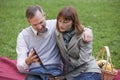 Couple watching photo album