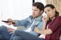 couple watching soap opera in evening Royalty Free Stock Photo