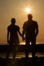 Couple watching sundown 4 Royalty Free Stock Photo