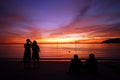 Couple watching sunset Royalty Free Stock Photo