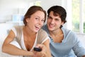 Couple watching tv Royalty Free Stock Photo