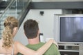 Couple Watching TV At Home Royalty Free Stock Photo