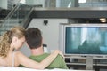 Couple Watching TV At Home Royalty Free Stock Photo