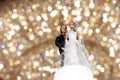 Couple wedding doll with bokeh Royalty Free Stock Photo