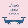 Couple whales in love poster