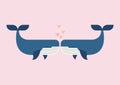 Couple whales in love