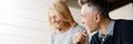 Couple wife and husband having breakfast Royalty Free Stock Photo