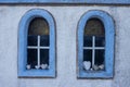 Windows with heart stones, Kinira, Greece